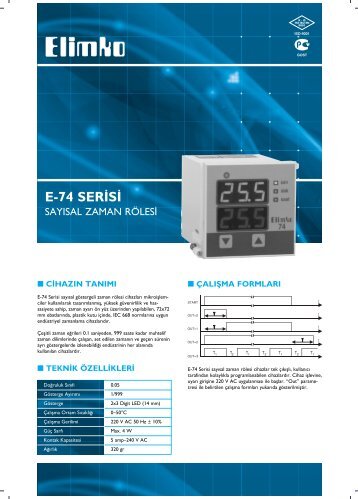 E-74 Serisi SayÄ±sal Zaman RÃ¶lesi - Elimko