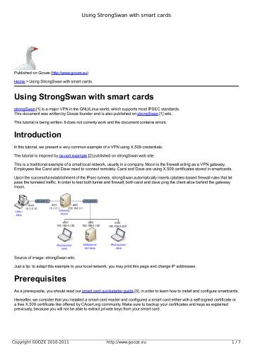 Using StrongSwan with smart cards Introduction Prerequisites