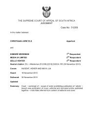 THE SUPREME COURT OF APPEAL OF SOUTH AFRICA ...