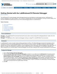 Getting Started with the LabWindows/CVI Remote Debugger ...