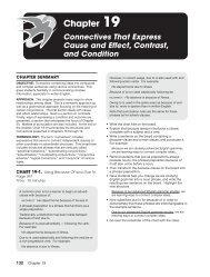 Chapter 19âConnectives that Express Cause and Effect, Contrast ...