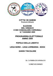 Il Programma Elettorale - Lega Nord Sezione di Ghedi