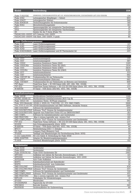 Fluke Preisliste 10/2013 [PDF 111 KB]