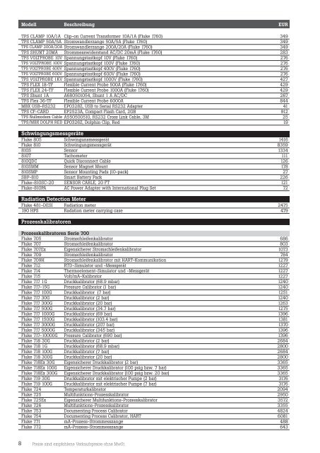 Fluke Preisliste 10/2013 [PDF 111 KB]