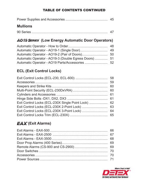 Detex 2011 Price List.pdf - Access Hardware Supply