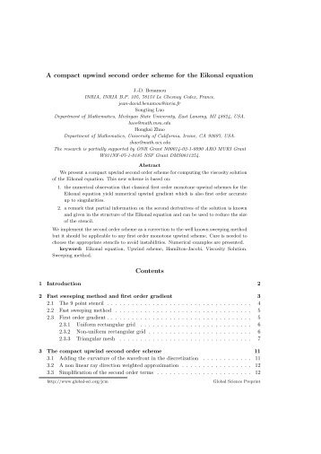 A compact upwind second order scheme for the Eikonal ... - Index of