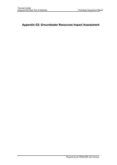 Basic Assessment Report - Transnet