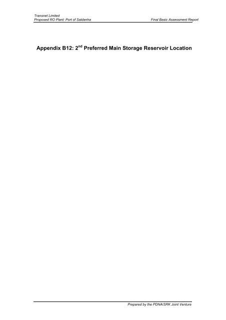 Basic Assessment Report - Transnet