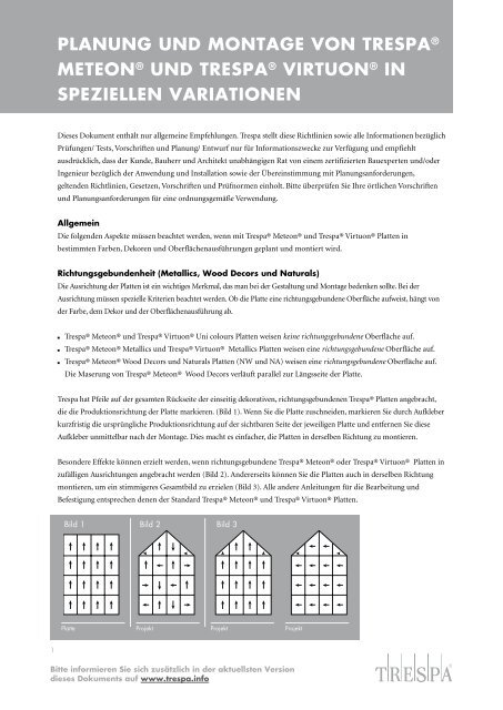 PLANUNG UND MONTAGE VON TRESPAÂ® METEON ... - Trespa.info