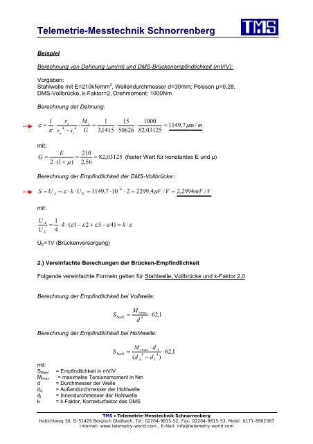 Drehmomentwellenberechnung - TMS Â· Telemetrie-Messtechnik ...