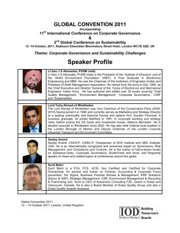 Speaker Profile - Institute Of Directors