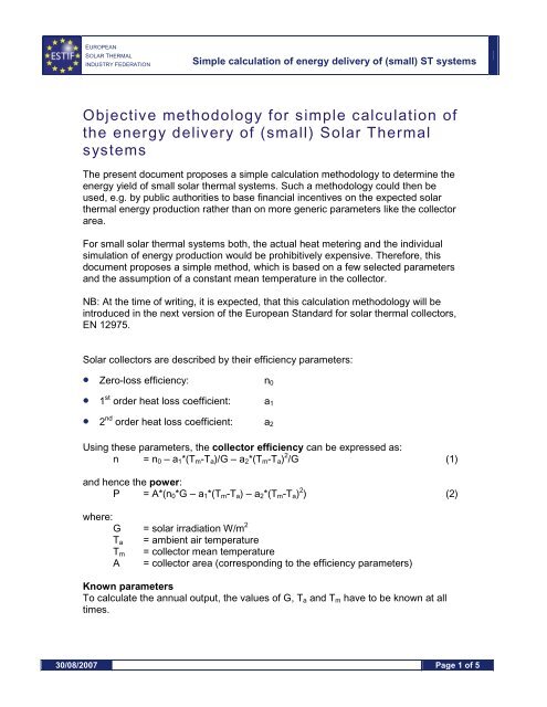 Objective methodology for simple calculation of the energy delivery ...