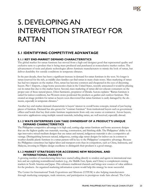 PHILIPPINES RATTAN VALUE CHAIN STUDY - Aboutphilippines