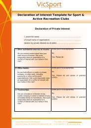 Declaration of Interest Template for Sport & Active ... - VicSport