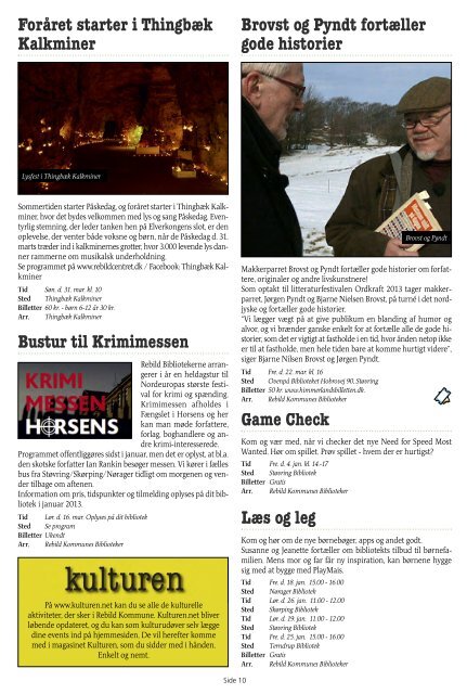 Oplevelser i Rebild Kommune Â· Januar-marts 2013 - Kulturen