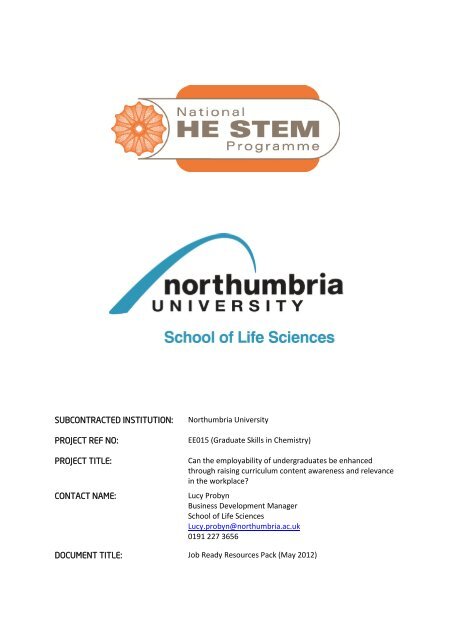 EE015 (Graduate Skills in Chemistry) - National HE STEM Programme