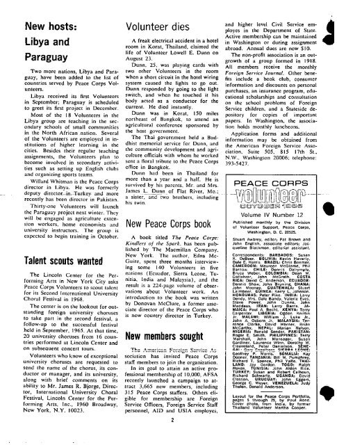 Peace Corps Volunteer – October 1966 - Peace Corps Online