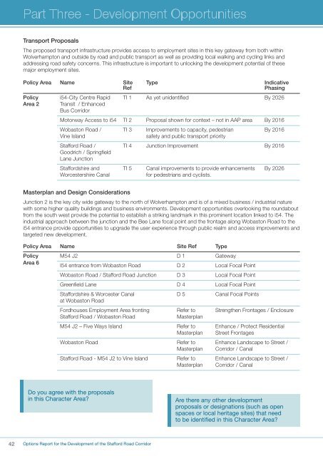 Stafford Road Corridor Area Action Plan