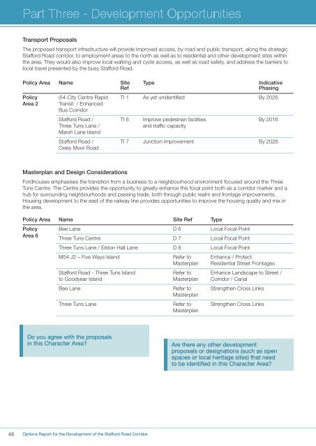 Stafford Road Corridor Area Action Plan