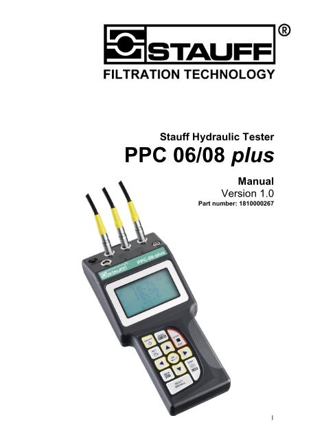 Operating Instructions PPC-06/08-Plus v2009 (PDF - 1,3 MB) - Stauff