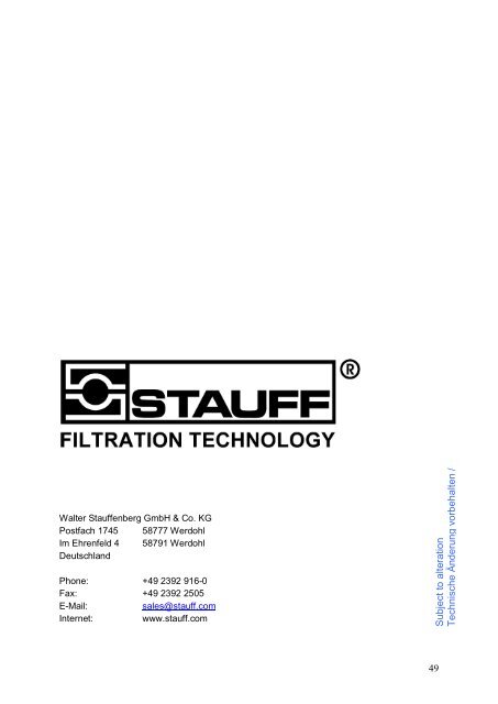 Operating Instructions PPC-06/08-Plus v2009 (PDF - 1,3 MB) - Stauff