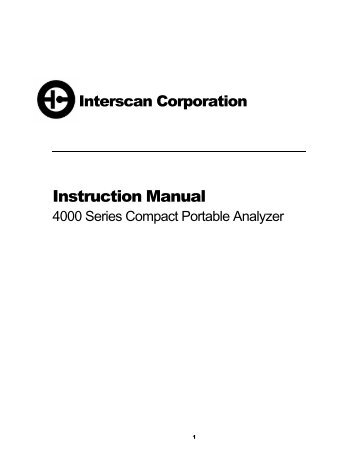 4000 Series Simplified Manual - Interscan Corporation