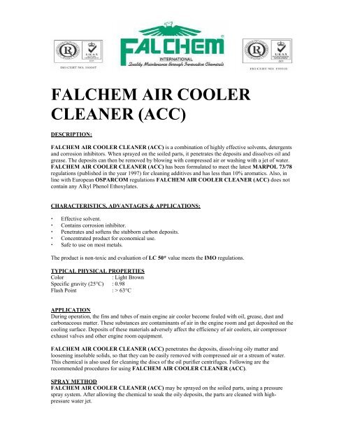 FALCHEM AIR COOLER CLEANER (ACC)