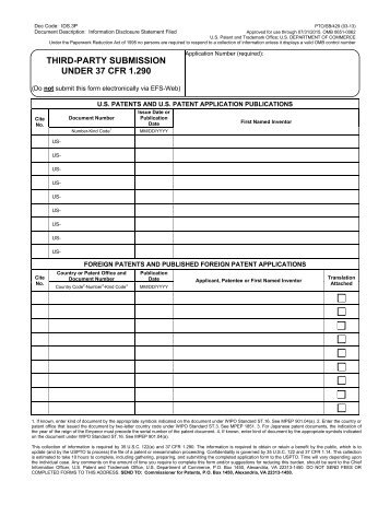 third-party submission under 37 cfr 1.290 - United States Patent and ...