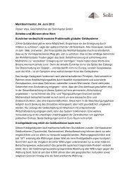 Marktkommentar, 04. Juni 2012 - SOLIT Kapital GmbH