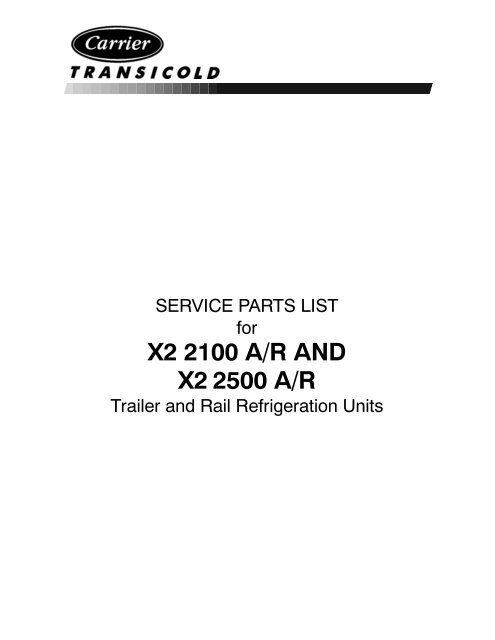 X2 2100 AR & X2 2500 AR - Sunbelt Transport Refrigeration