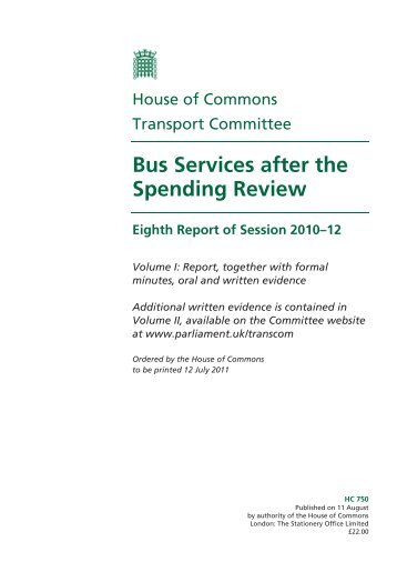 Bus Services after the Spending Review - Community Transport ...