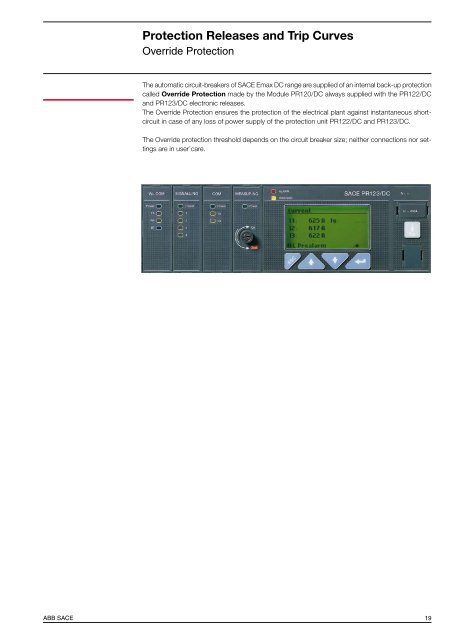 SACE Emax DC: Direct Current Applications - VAE ProSys sro