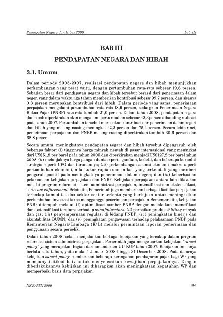 BAB III PENDAPATAN NEGARA DAN HIBAH - Direktorat Jenderal ...