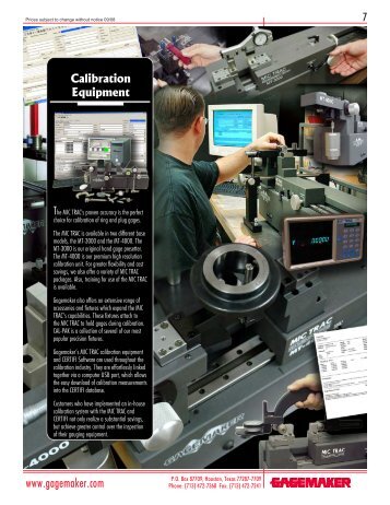 Calibration Equipment - Thread Check, Inc.