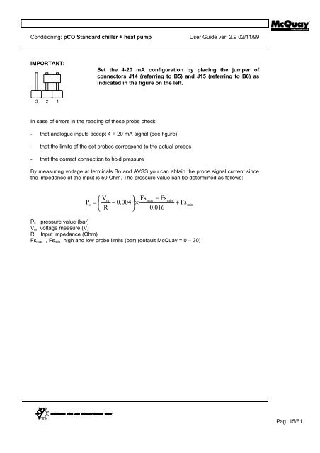 mCq pCO - Standard + Heat Pump - McQuay