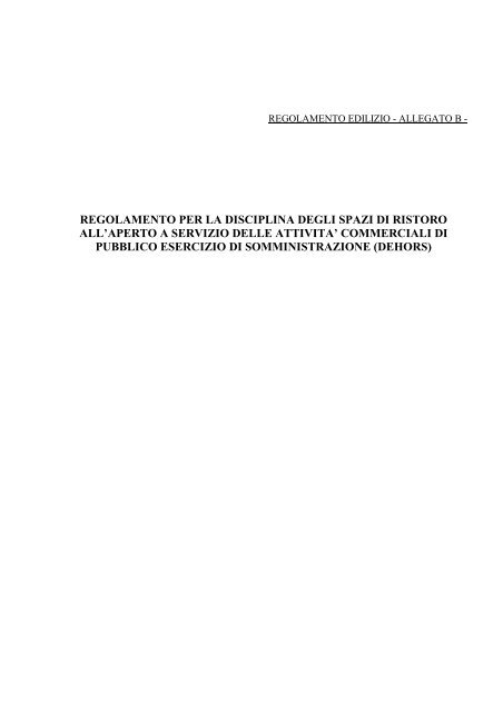 REGOLAMENTO PER LA DISCIPLINA DEGLI ... - Comune di Massa