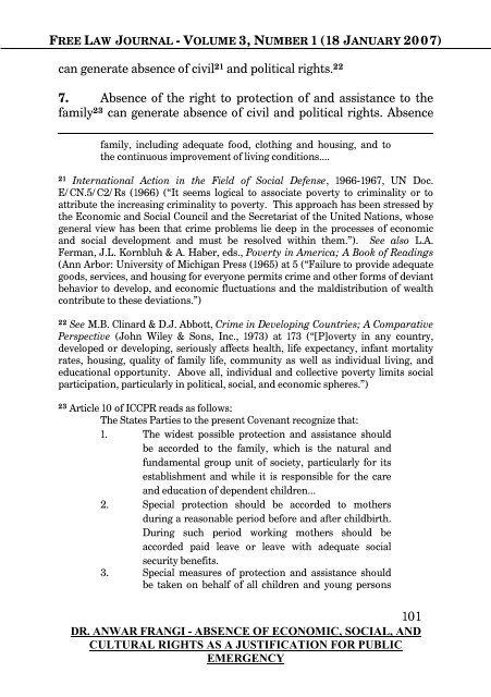 free law journal - volume 3, number 1 (18 january 2007)