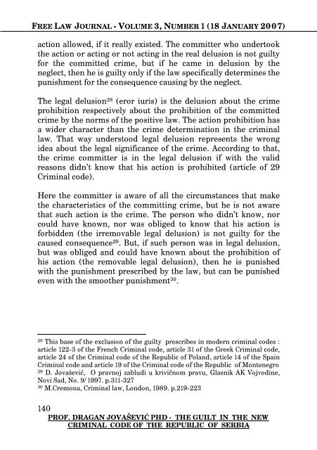 free law journal - volume 3, number 1 (18 january 2007)