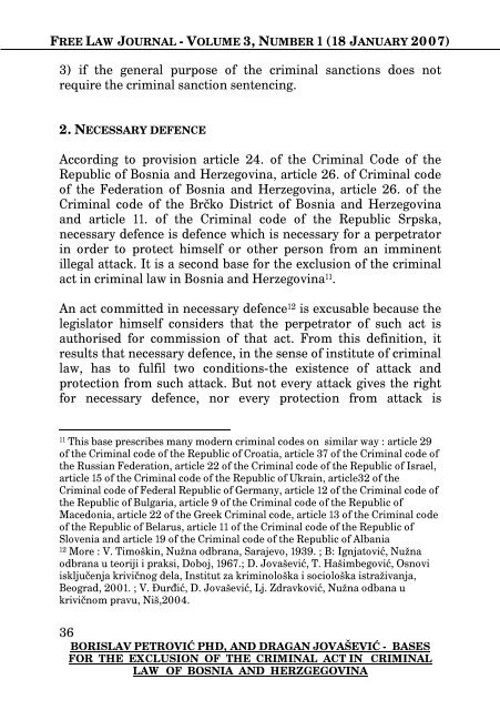 free law journal - volume 3, number 1 (18 january 2007)