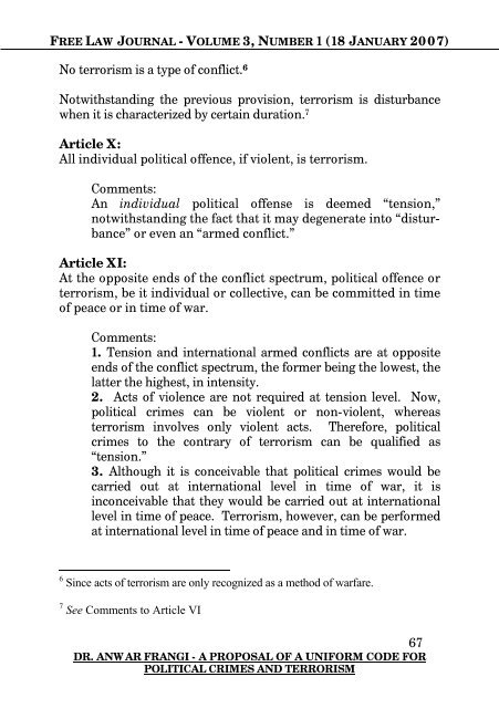 free law journal - volume 3, number 1 (18 january 2007)