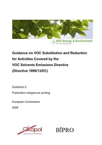 Guidance on VOC reduction