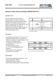 data sheet classical venturi tubes according to ... - METRA Energie