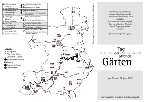 www.gaerten-waldeck-frankenberg.de am 23. und 24. Juni 2012