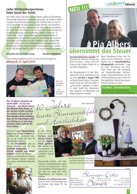 Stadtmagazin Rheinberg • Ausgabe Nr.10