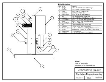 Oscillating Steam Engine Drawings - Little Machine Shop