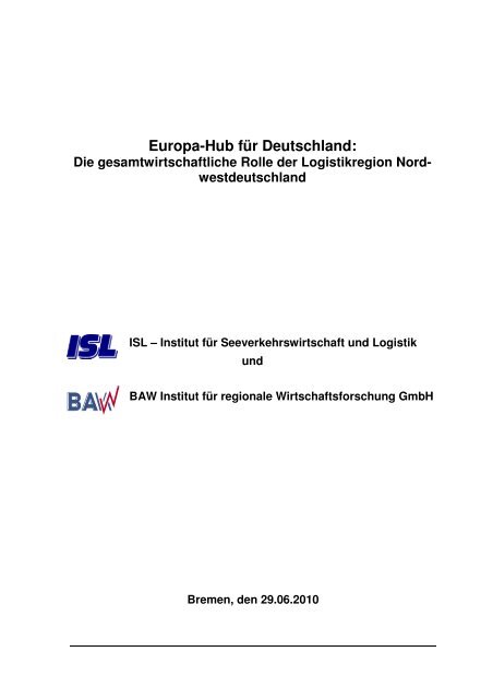 Europa-Hub für Deutschland: - Metropole Nordwest