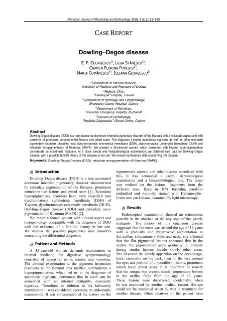 Dowling–Degos disease - Rjme.ro