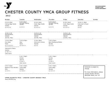 updated fitness schedule - Upper Palmetto YMCA