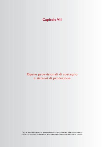 Capitolo VII Opere provvisionali di sostegno e sistemi di ... - Frareg