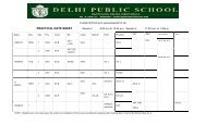 PRACTICAL DATE SHEET - Delhi Public School, Mathura Road